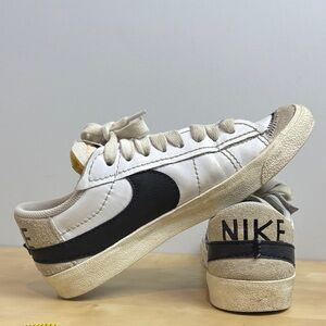 Nike Blazer Low '77 Jumbo sneaker in the white, black, and sail colorway